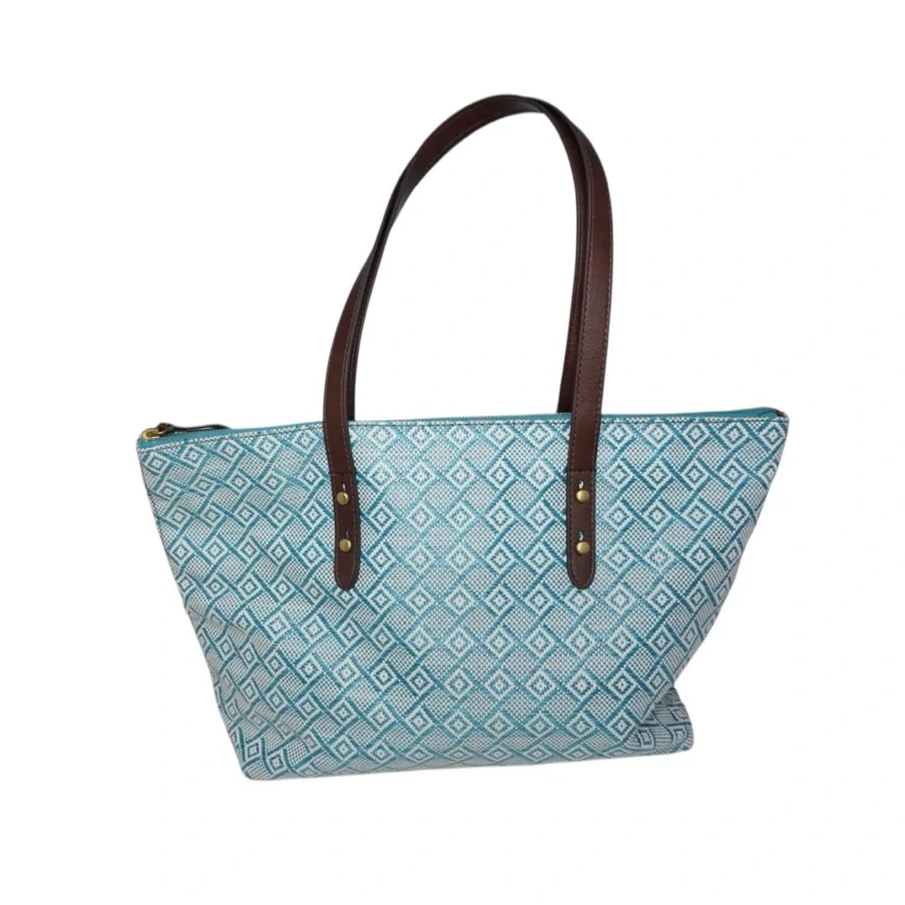 Fossil Blue and Brown Jenna Tote Bag - Picture 5 of 9
